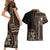 Samoa Siapo Motif Couples Matching Short Sleeve Bodycon Dress and Hawaiian Shirt Classic Style - Black Ver02 LT7 - Polynesian Pride