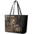 Samoa Siapo Motif Leather Tote Bag Classic Style - Black Ver LT7 - Polynesian Pride