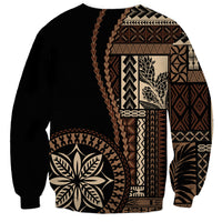 Samoa Siapo Motif Sweatshirt Classic Style - Black Ver LT7 - Polynesian Pride