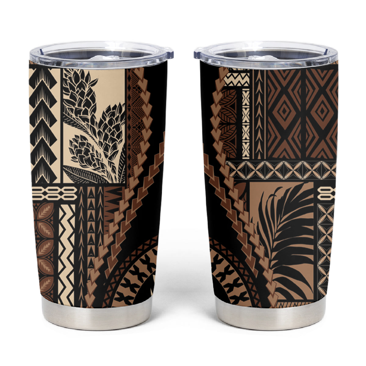 Samoa Siapo Motif Tumbler Cup Classic Style - Black Ver