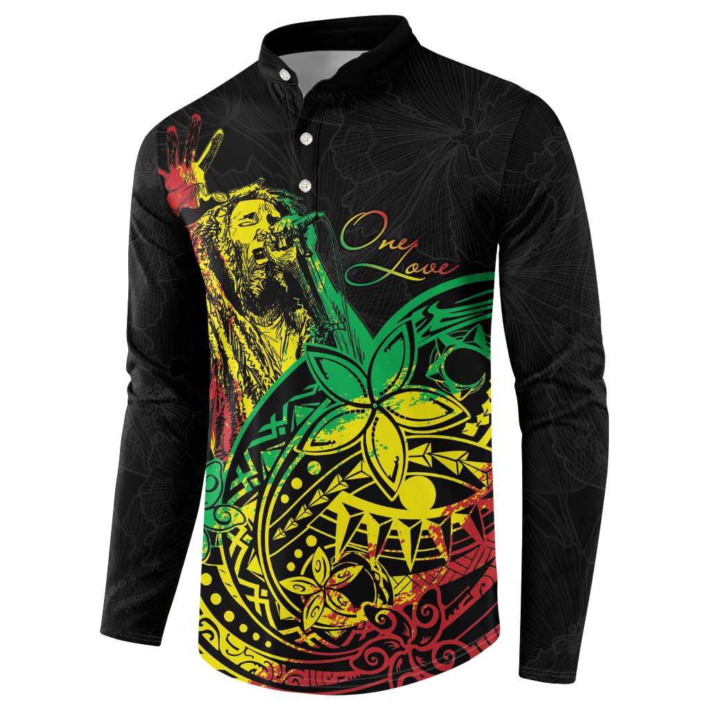 Personalised Reggae Jawaiian Festive Button Sweatshirt Mix Polynesian