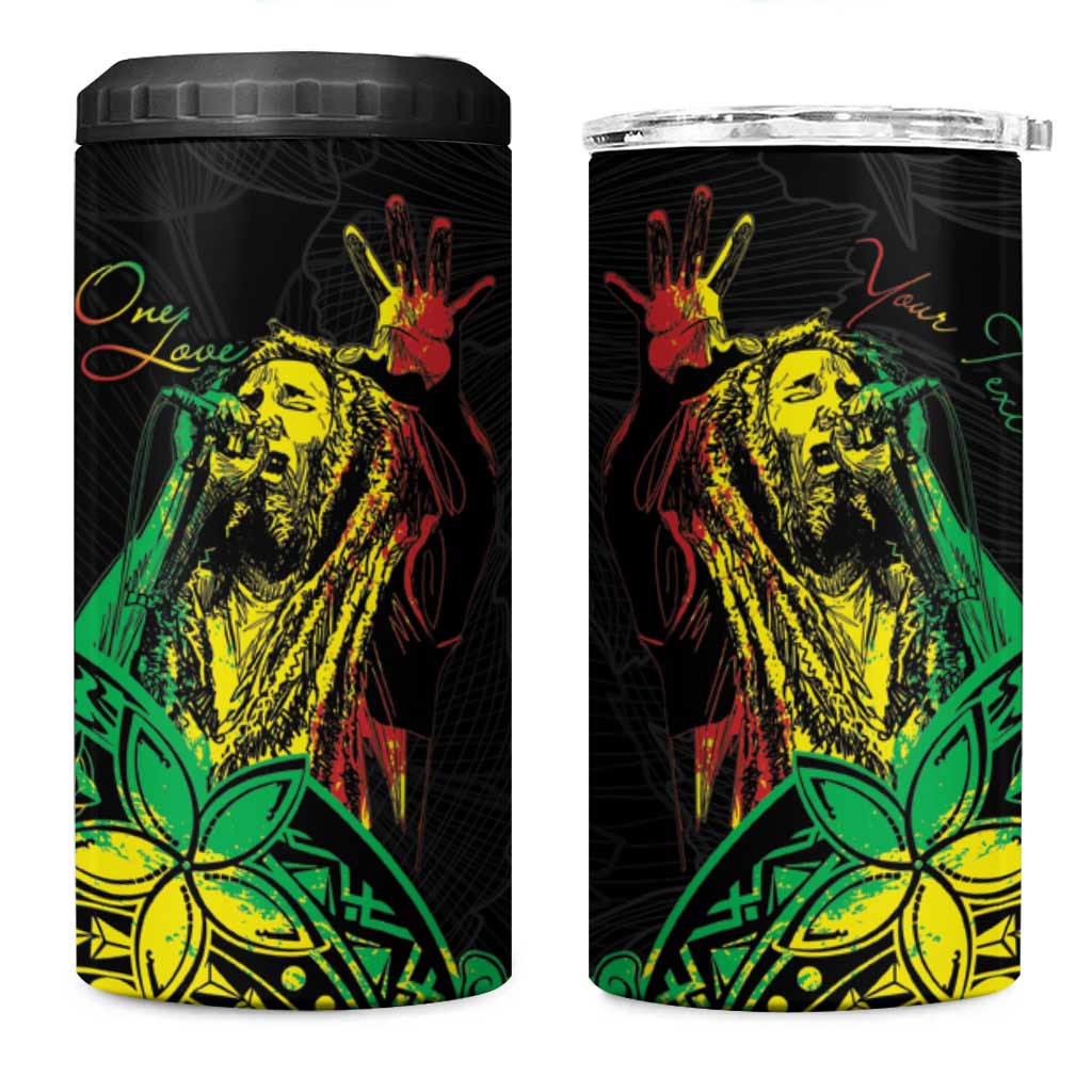 Personalised Reggae Jawaiian Festive 4 in 1 Can Cooler Tumbler Mix Polynesian