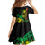 Personalised Reggae Jawaiian Festive Family Matching Short Sleeve Bodycon Dress and Hawaiian Shirt Mix Polynesian