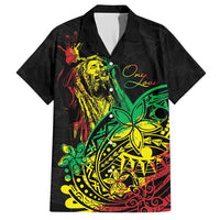 Personalised Reggae Jawaiian Festive Family Matching Short Sleeve Bodycon Dress and Hawaiian Shirt Mix Polynesian