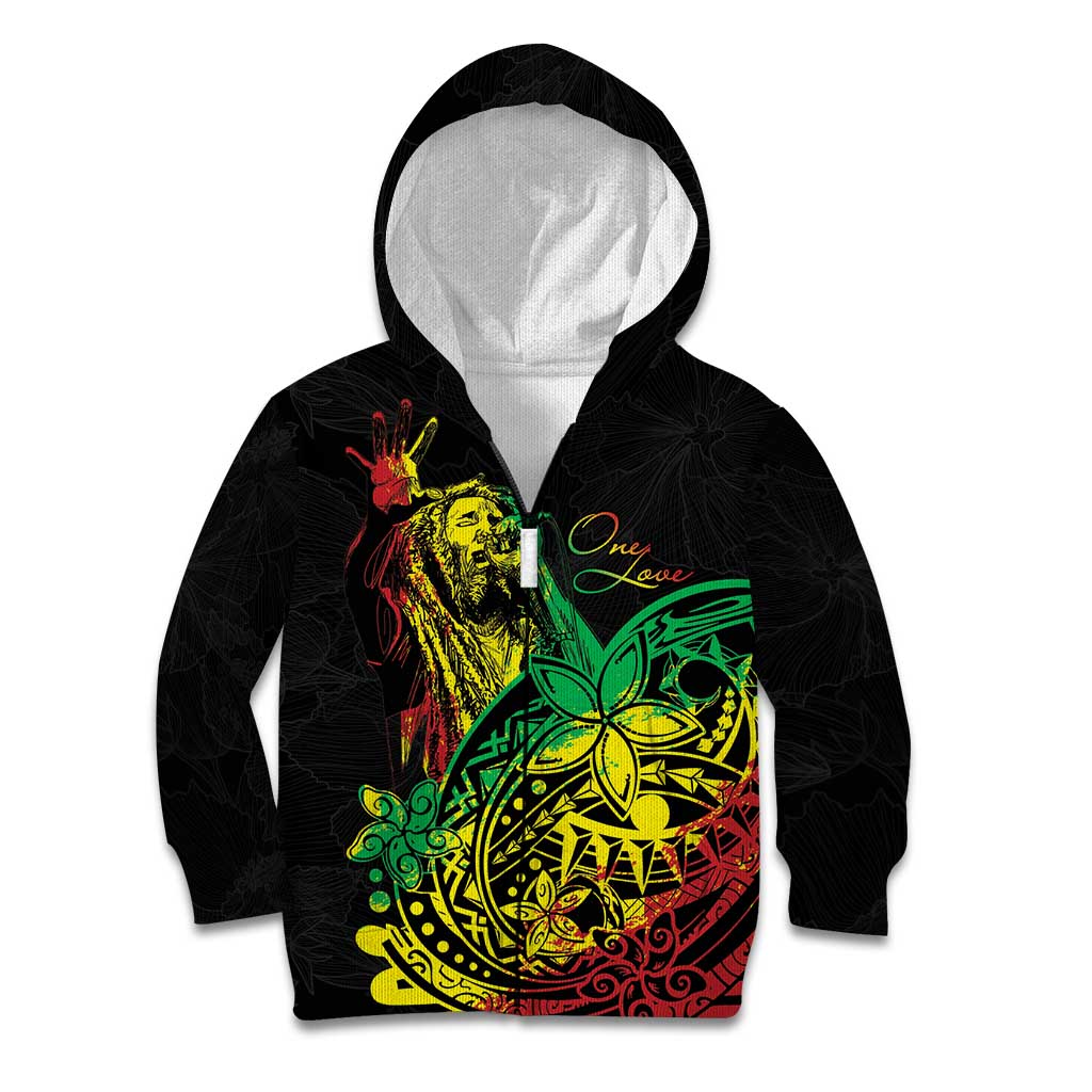 Personalised Reggae Jawaiian Festive Kid Hoodie Mix Polynesian