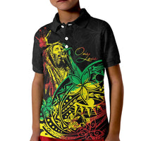Personalised Reggae Jawaiian Festive Kid Polo Shirt Mix Polynesian