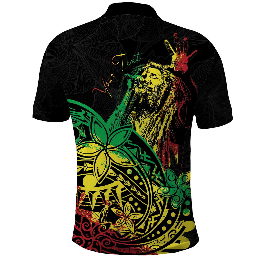 Personalised Reggae Jawaiian Festive Polo Shirt Mix Polynesian