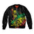 Personalised Reggae Jawaiian Festive Sleeve Zip Bomber Jacket Mix Polynesian