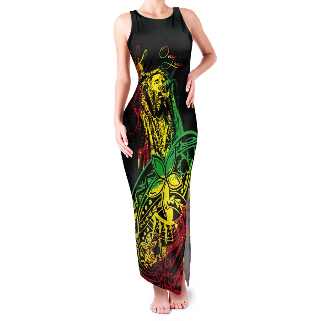 Personalised Reggae Jawaiian Festive Tank Maxi Dress Mix Polynesian