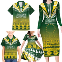 Cook Islands Rugby Custom Family Matching Long Sleeve Bodycon Dress and Hawaiian Shirt Kuki Avaiki LT7 - Polynesian Pride