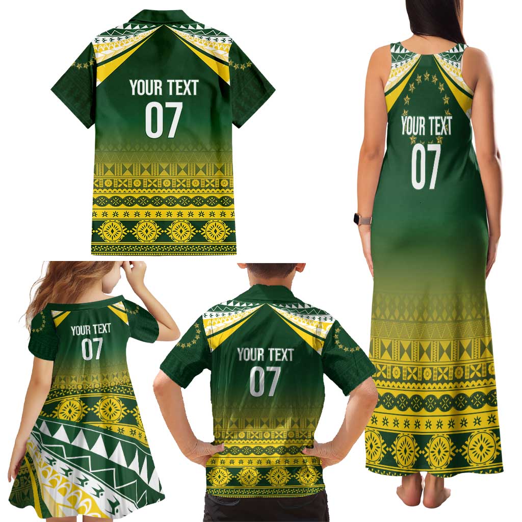 Cook Islands Rugby Custom Family Matching Tank Maxi Dress and Hawaiian Shirt Kuki Avaiki LT7 - Polynesian Pride