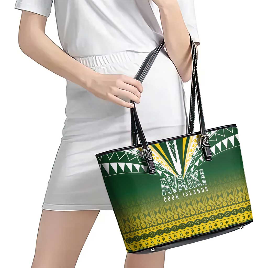 Cook Islands Rugby Leather Tote Bag Kuki Avaiki LT7 - Polynesian Pride