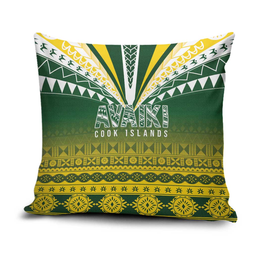 Cook Islands Rugby Pillow Cover Kuki Avaiki LT7 Yellow Green - Polynesian Pride