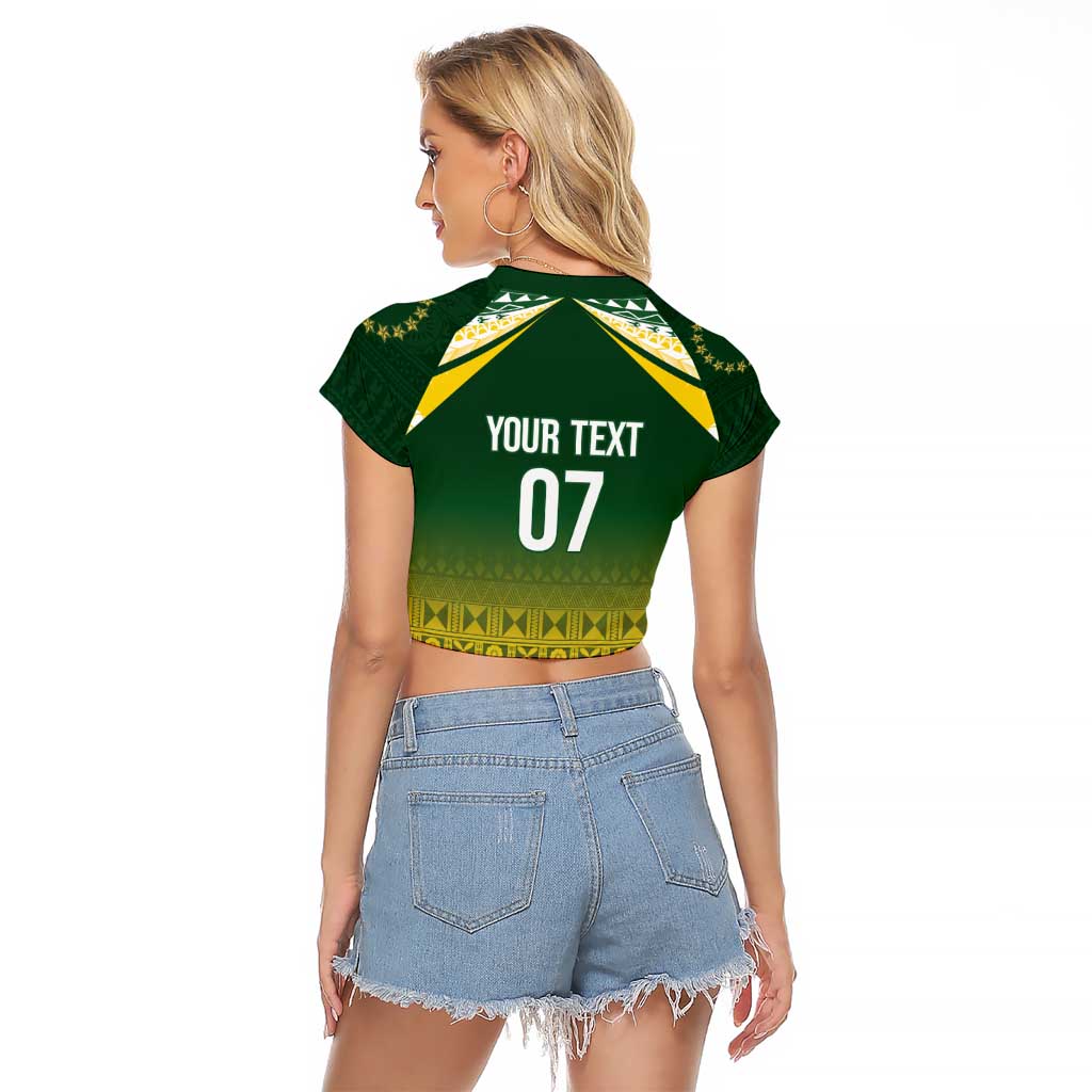 Cook Islands Rugby Custom Raglan Cropped T Shirt Kuki Avaiki - Polynesian Pride