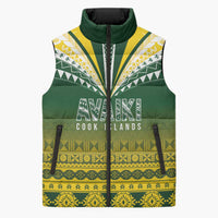 Cook Islands Rugby Custom Sleeveless Puffer Jacket Kuki Avaiki LT7 Unisex Yellow Green - Polynesian Pride