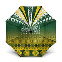 Cook Islands Rugby Umbrella Kuki Avaiki LT7 One Size Folded 11.42 inch Opened Diameter 37.4 inch Yellow Green - Polynesian Pride