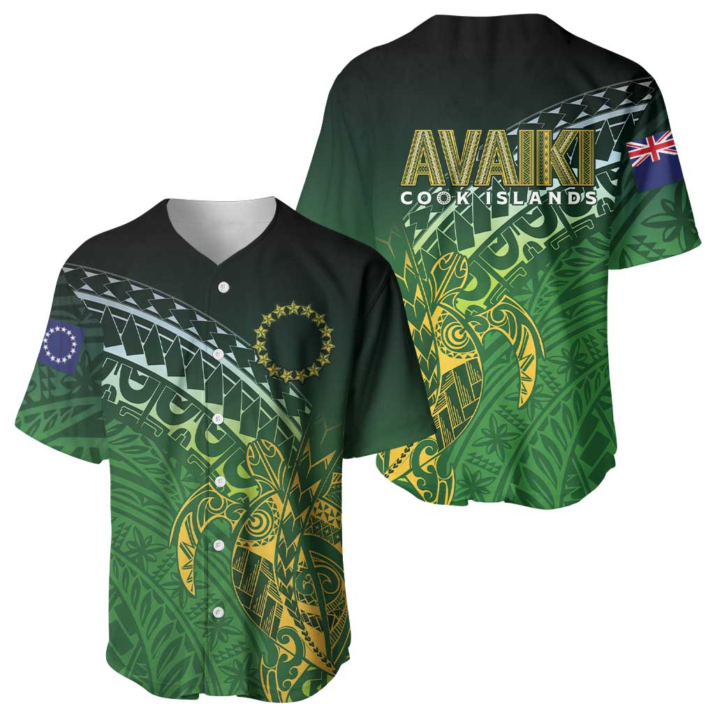 Cook Islands Rugby Kuki Avaiki Baseball Jersey Tribal Turtle - Polynesian Pride