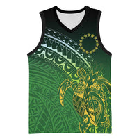 Cook Islands Rugby Kuki Avaiki Basketball Jersey Tribal Turtle LT7 Unisex Dark Green - Polynesian Pride