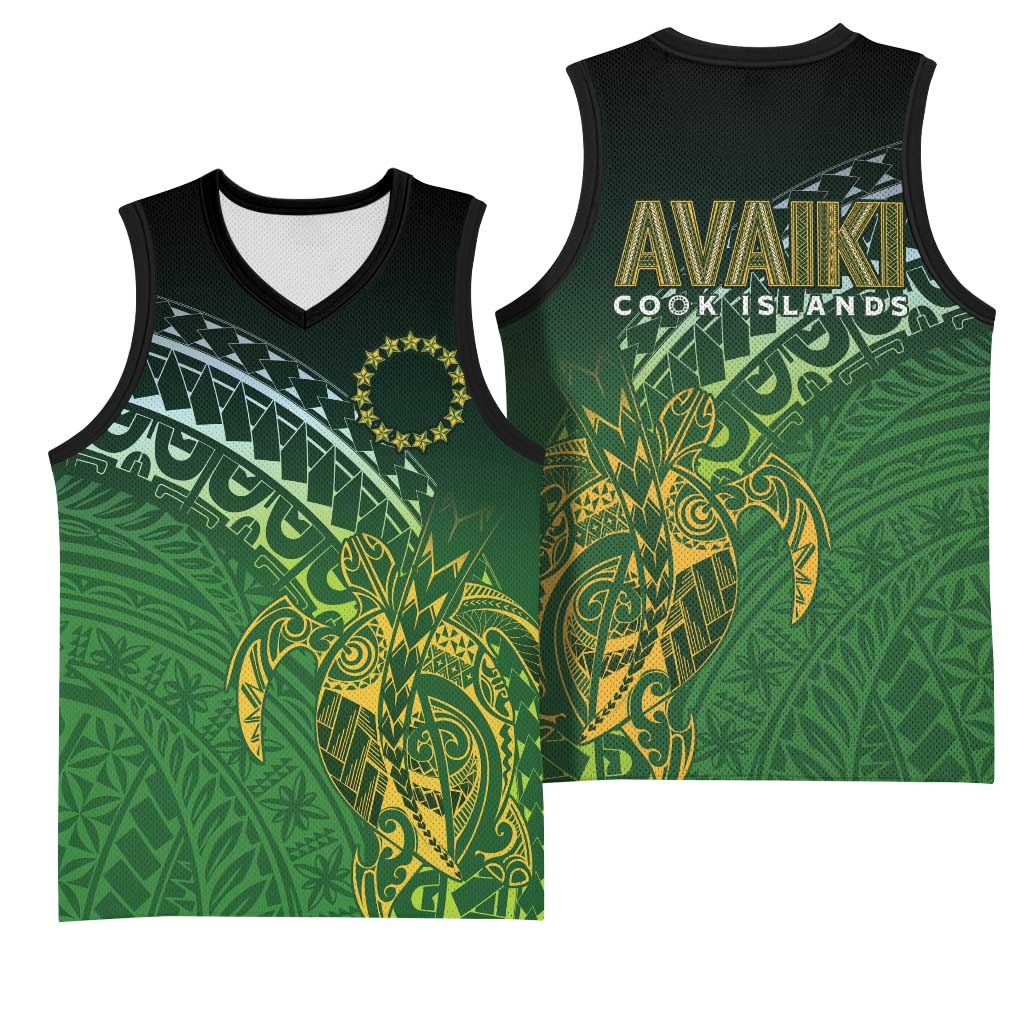 Cook Islands Rugby Kuki Avaiki Basketball Jersey Tribal Turtle LT7 - Polynesian Pride