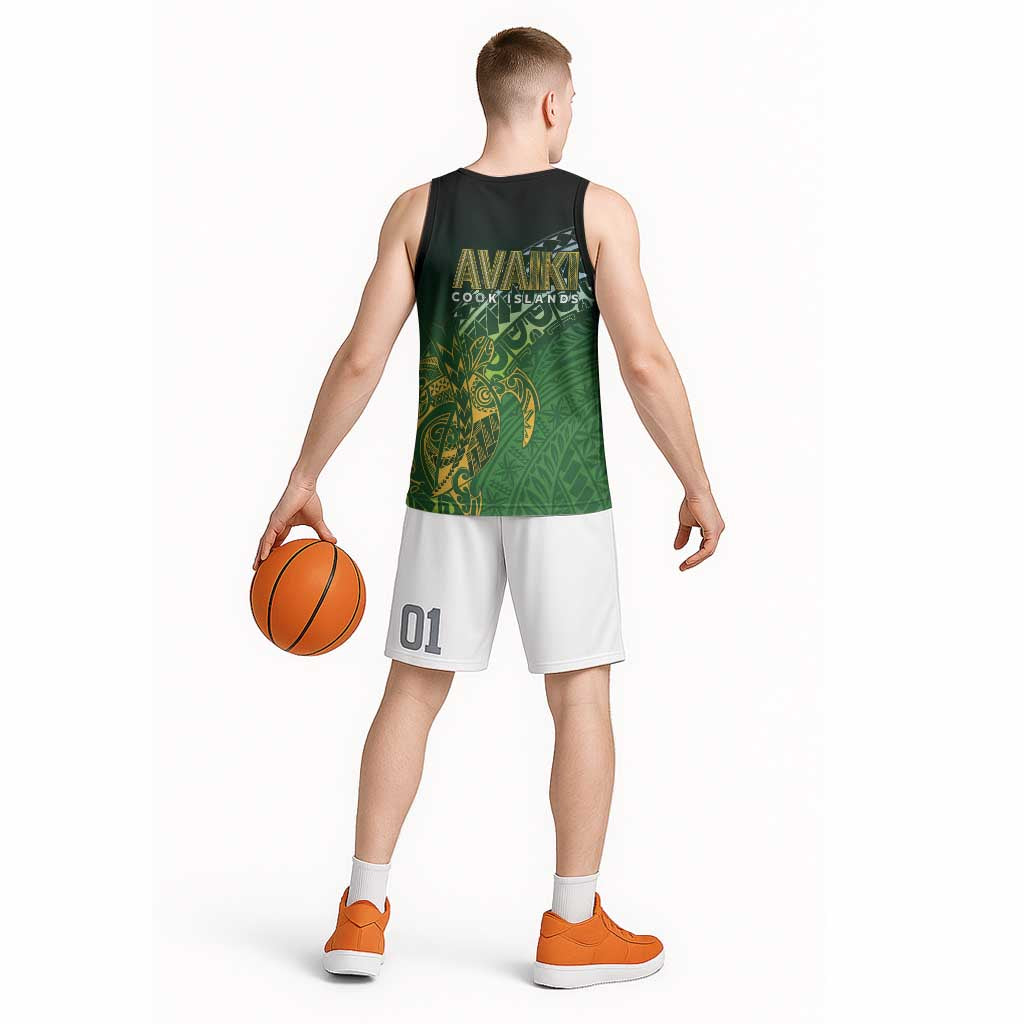 Cook Islands Rugby Kuki Avaiki Basketball Jersey Tribal Turtle LT7 - Polynesian Pride