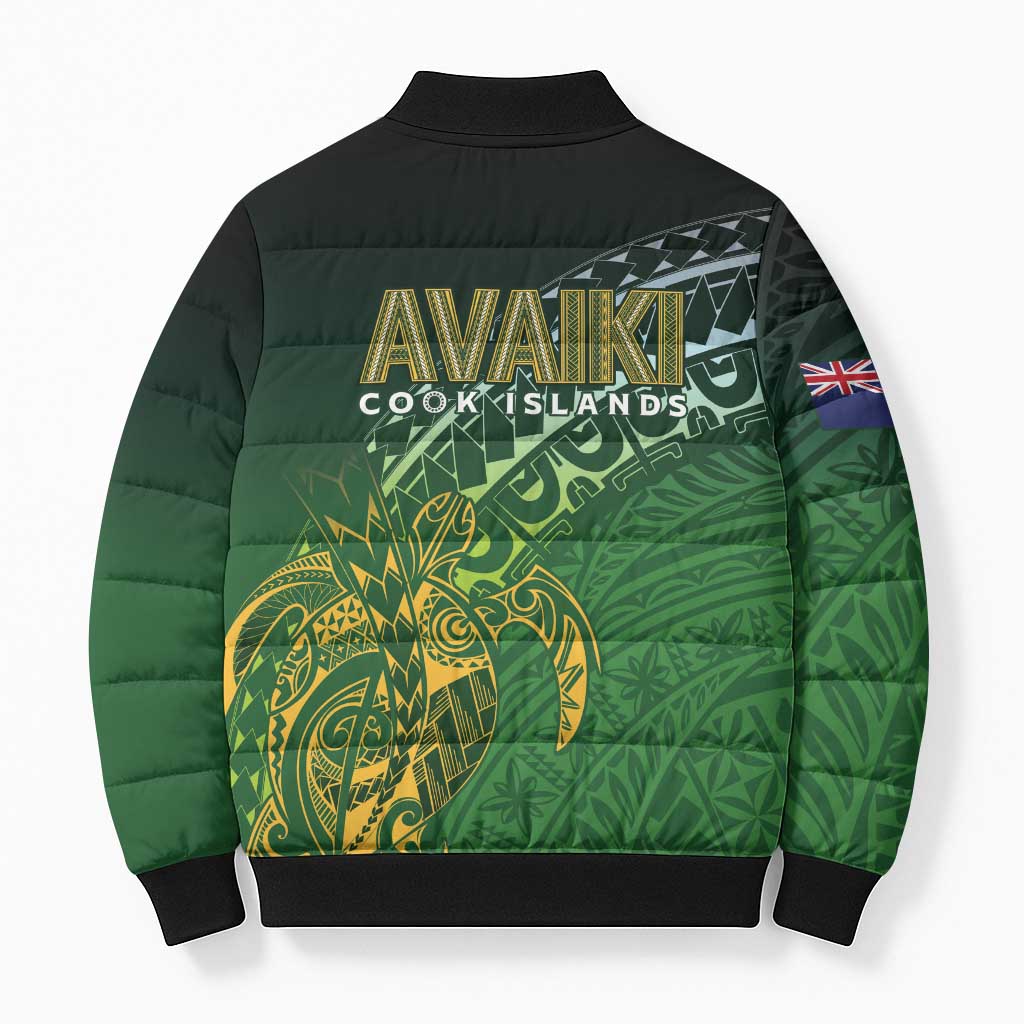 Cook Islands Rugby Kuki Avaiki Bomber Puffer Jacket Tribal Turtle LT7 - Polynesian Pride