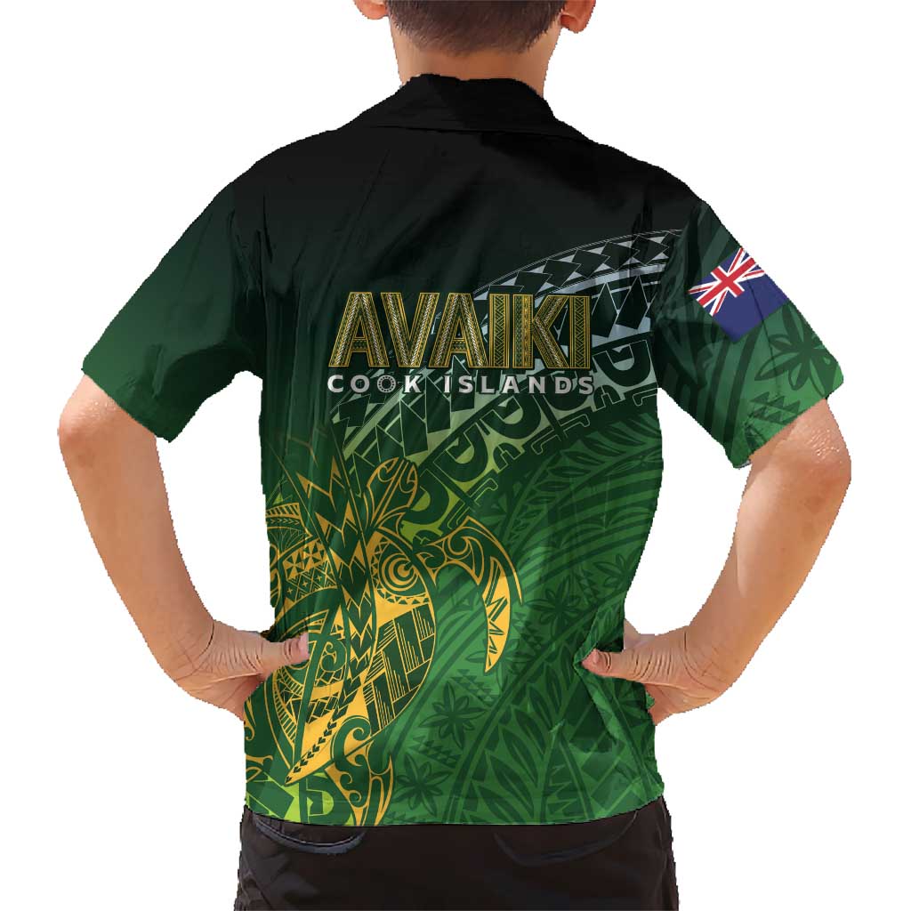 Cook Islands Rugby Kuki Avaiki Family Matching Off The Shoulder Long Sleeve Dress and Hawaiian Shirt Tribal Turtle LT7 - Polynesian Pride