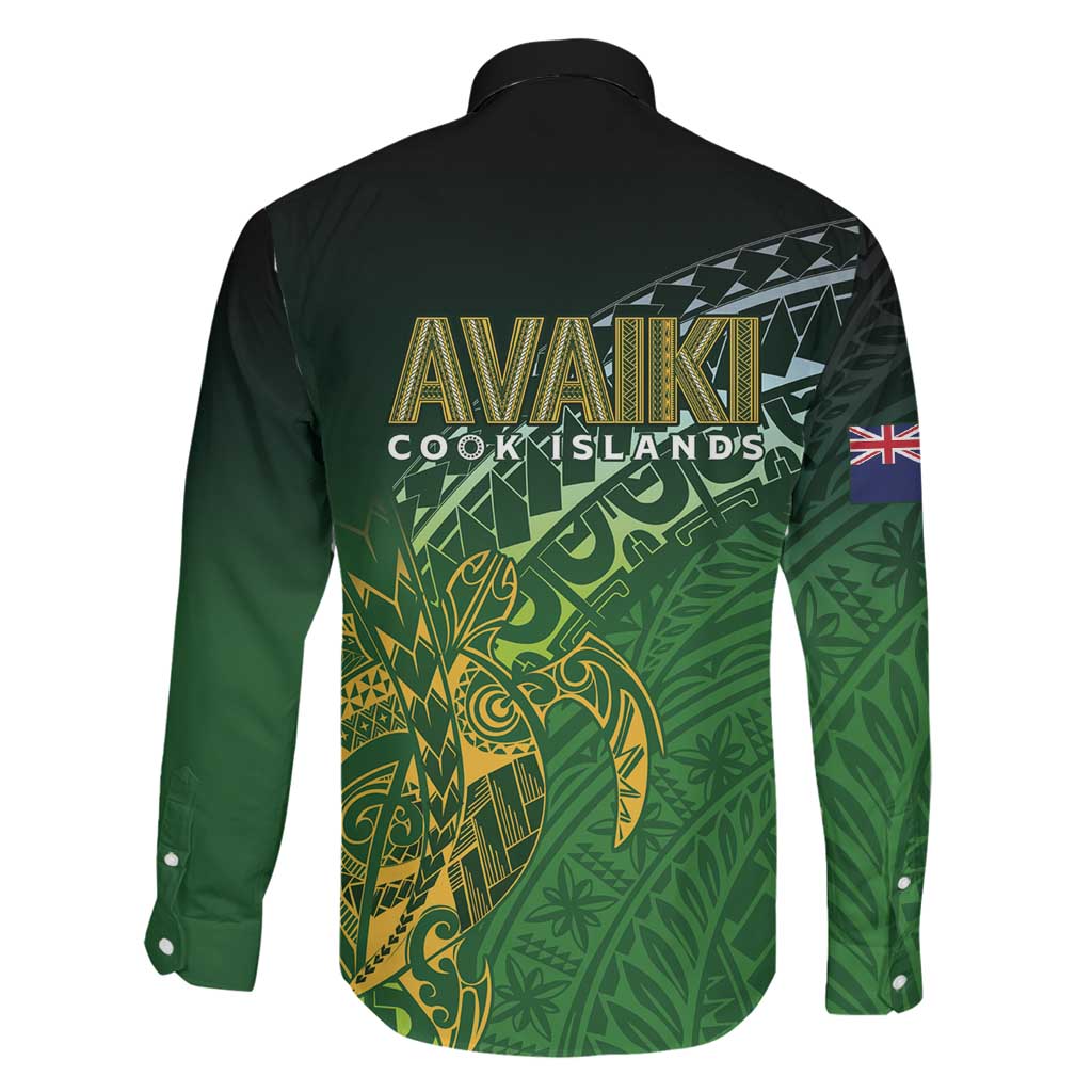 Cook Islands Rugby Kuki Avaiki Family Matching Off Shoulder Maxi Dress and Hawaiian Shirt Tribal Turtle LT7 - Polynesian Pride