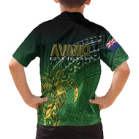 Cook Islands Rugby Kuki Avaiki Family Matching Summer Maxi Dress and Hawaiian Shirt Tribal Turtle LT7 - Polynesian Pride