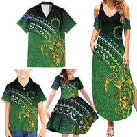 Cook Islands Rugby Kuki Avaiki Family Matching Summer Maxi Dress and Hawaiian Shirt Tribal Turtle LT7 - Polynesian Pride