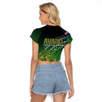 Cook Islands Rugby Kuki Avaiki Raglan Cropped T Shirt Tribal Turtle LT7 - Polynesian Pride