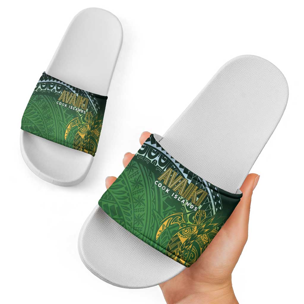 Cook Islands Rugby Kuki Avaiki Slide Sandals Tribal Turtle - Polynesian Pride