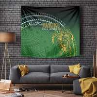 Cook Islands Rugby Kuki Avaiki Tapestry Tribal Turtle LT7 Dark Green - Polynesian Pride