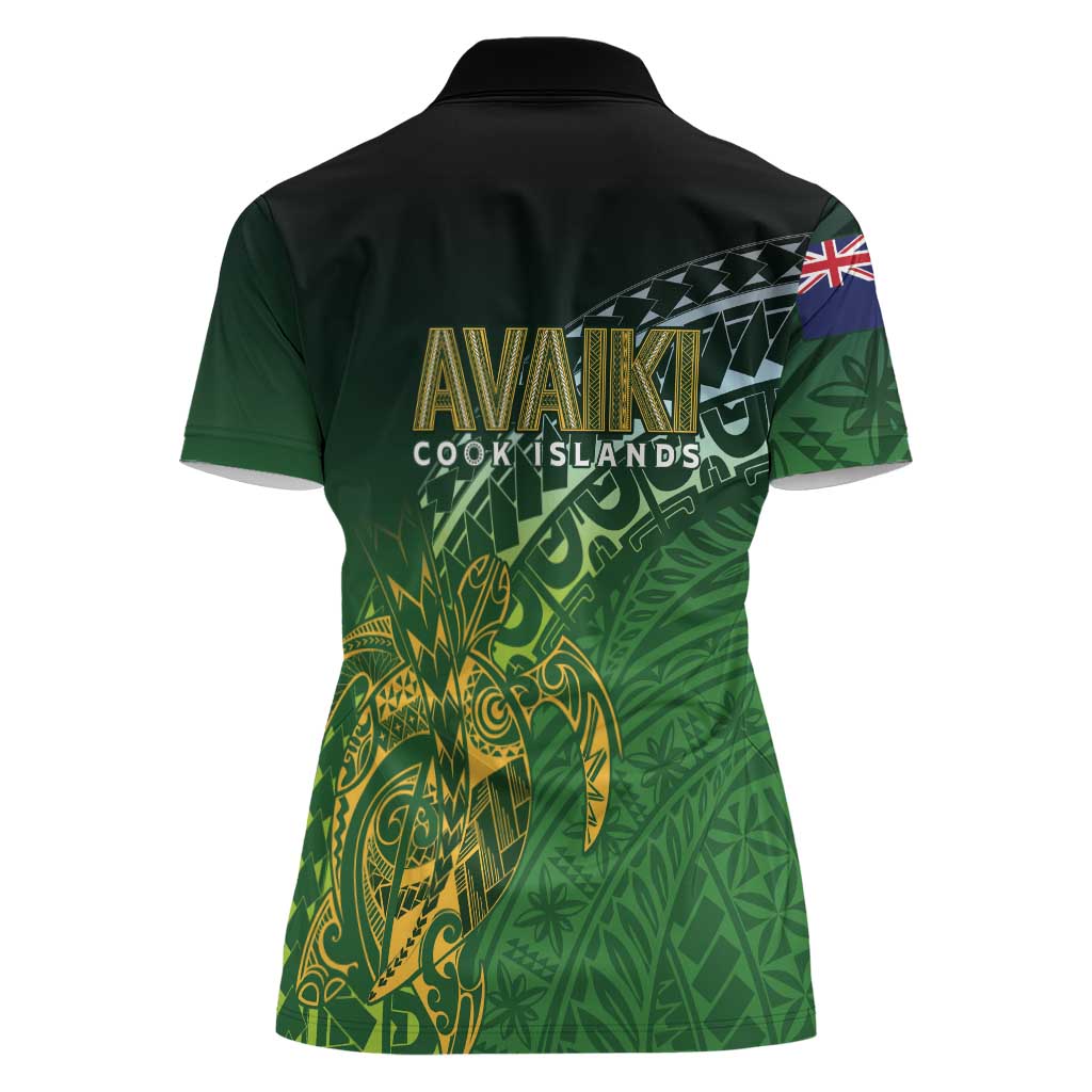 Cook Islands Rugby Kuki Avaiki Women Polo Shirt Tribal Turtle LT7 - Polynesian Pride