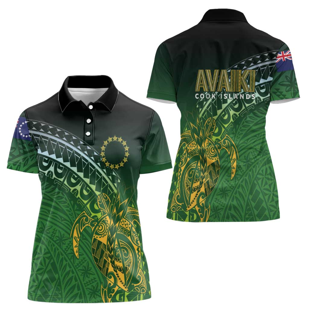 Cook Islands Rugby Kuki Avaiki Women Polo Shirt Tribal Turtle LT7 - Polynesian Pride