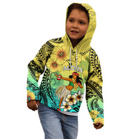 Honolulu Hawaii Kid Hoodie Ilima Plumeria with Hula Girl LT7 - Polynesian Pride