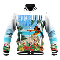 Personalised Hawaii Hula Girl Baseball Jacket Honolulu Festival LT7 Unisex Art - Polynesian Pride