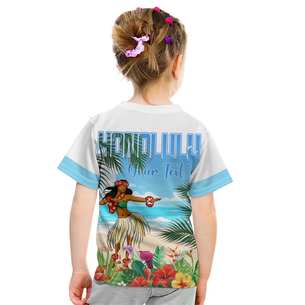 Personalised Hawaii Hula Girl Kid T Shirt Honolulu Festival LT7 - Polynesian Pride