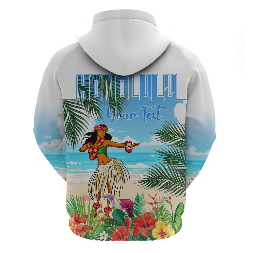 Personalised Hawaii Hula Girl Zip Hoodie Honolulu Festival LT7 - Polynesian Pride