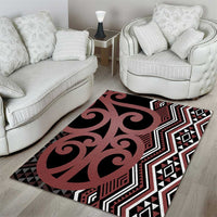 Maori Taniko Patterns Area Rug Brown Patiki Motifs Mix Whakairo Ngaru