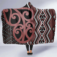 Maori Taniko Patterns Hooded Blanket Brown Patiki Motifs Mix Whakairo Ngaru