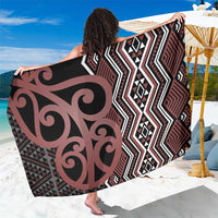 Maori Taniko Patterns Sarong Brown Patiki Motifs Mix Whakairo Ngaru