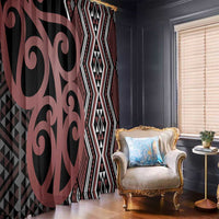 Maori Taniko Patterns Window Curtain Brown Patiki Motifs Mix Whakairo Ngaru