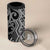Maori Taniko Patterns 4 in 1 Can Cooler Tumbler Black Patiki Motifs Mix Whakairo Ngaru