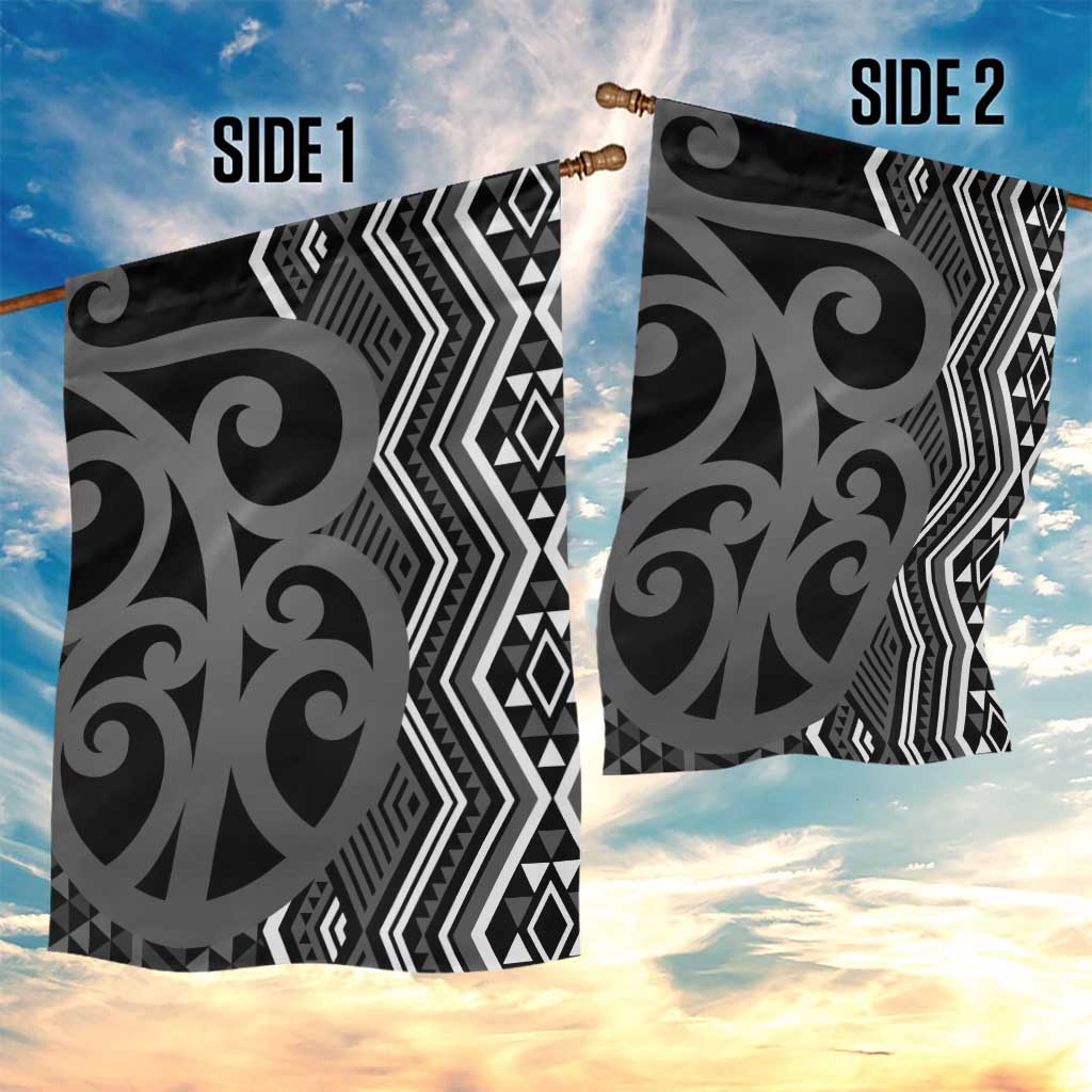 Maori Taniko Patterns Garden Flag Black Patiki Motifs Mix Whakairo Ngaru