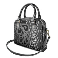 Maori Taniko Patterns Shoulder Handbag Black Patiki Motifs Mix Whakairo Ngaru