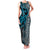 Maori Taniko Patterns Family Matching Tank Maxi Dress and Hawaiian Shirt Azure Patiki Motifs Mix Whakairo Ngaru