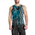 Maori Taniko Patterns Men Tank Top Azure Patiki Motifs Mix Whakairo Ngaru