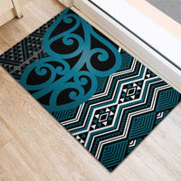 Maori Taniko Patterns Rubber Doormat Azure Patiki Motifs Mix Whakairo Ngaru