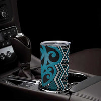 Maori Taniko Patterns Tumbler Cup Azure Patiki Motifs Mix Whakairo Ngaru