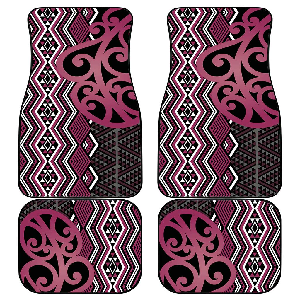 Maori Taniko Patterns Car Mats Pink Patiki Motifs Mix Whakairo Ngaru